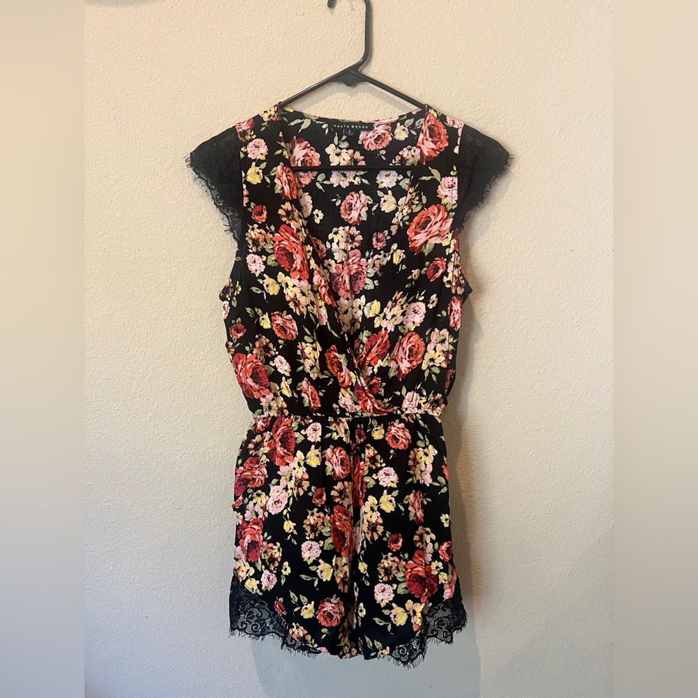 Haute Monde Black Floral romper